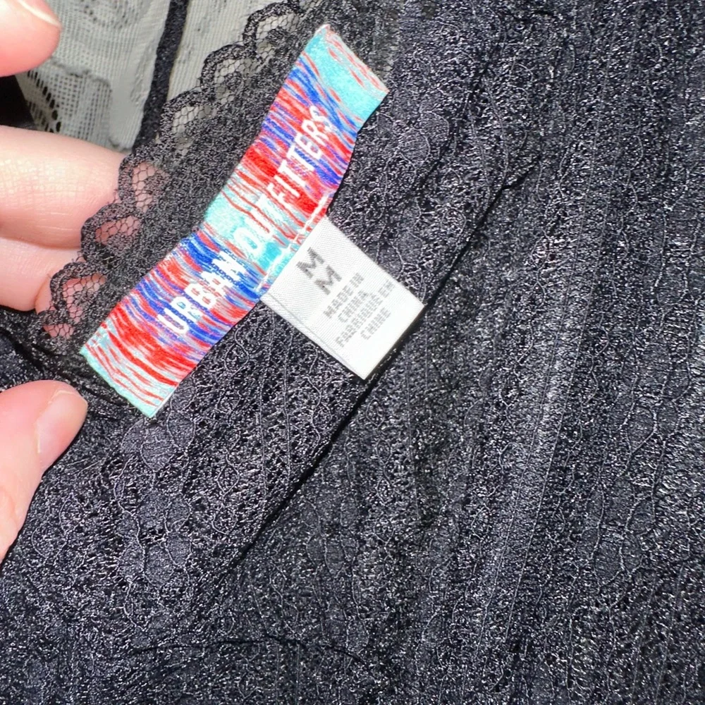 Urban Outfitters Lacy Little Black Baby Doll Dress Size Medium - Picture 6 of 6